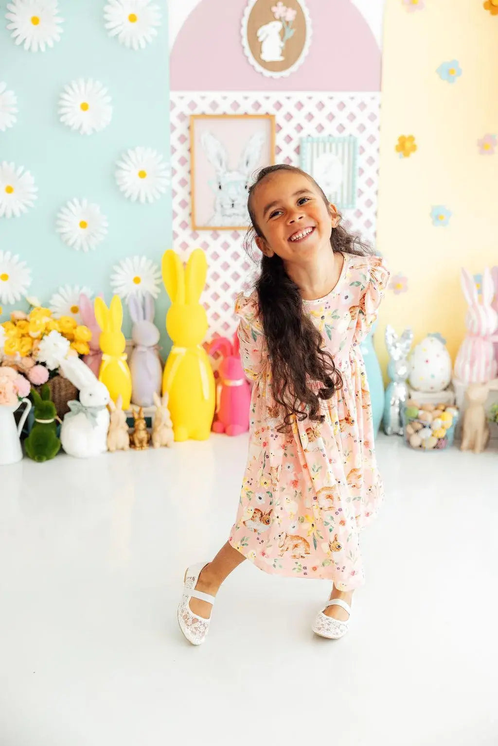 Chicks & Bunnies Ruffle Twirl Dress - Mila & Rose ® - Flyclothing LLC