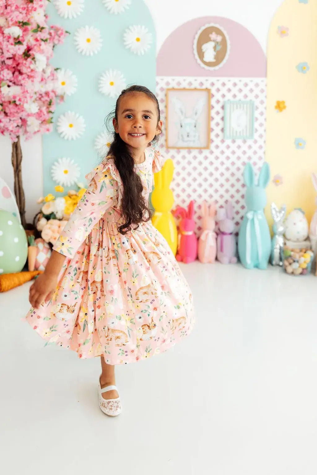 Chicks & Bunnies Ruffle Twirl Dress - Mila & Rose ® - Flyclothing LLC