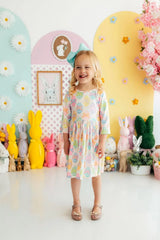 Egg-stra Cute 3/4 Sleeve Pocket Twirl Dress - Mila & Rose ® - Flyclothing LLC