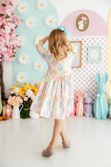 Egg-stra Cute 3/4 Sleeve Pocket Twirl Dress - Mila & Rose ® - Flyclothing LLC