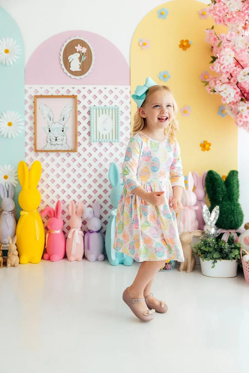 Egg-stra Cute 3/4 Sleeve Pocket Twirl Dress - Mila & Rose ® - Flyclothing LLC