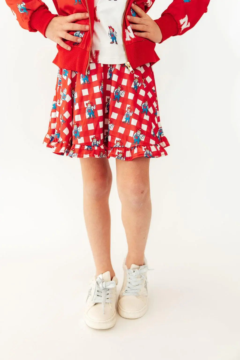 Nebraska Plaid Herbie Husker Twirl Skort - Mila & Rose ® - Flyclothing LLC