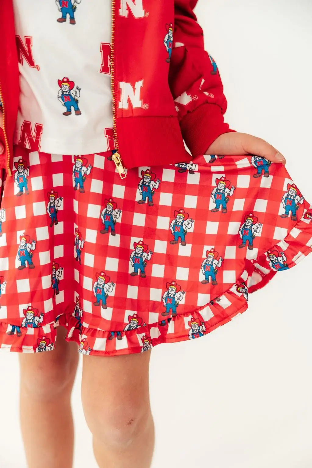 Nebraska Plaid Herbie Husker Twirl Skort - Mila & Rose ® - Flyclothing LLC