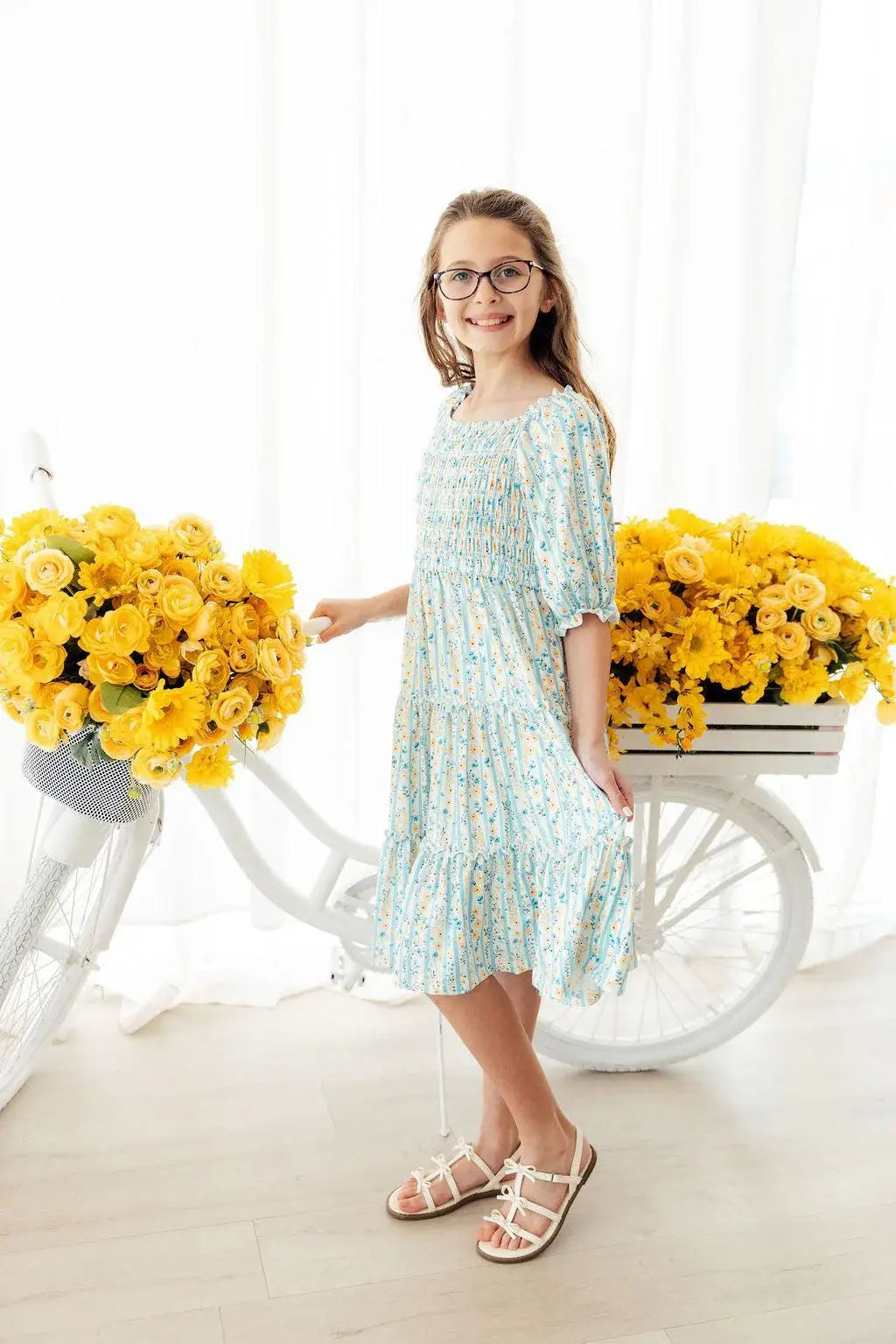 Buttercup Blooms Smocked Ruffle Dress - Mila & Rose ® - Flyclothing LLC