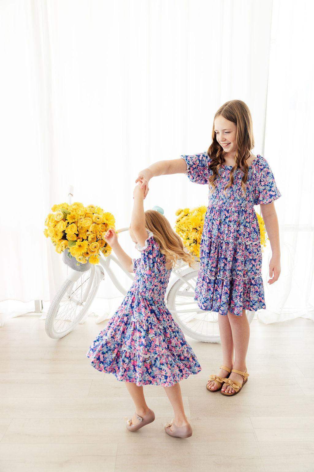 Darling Daisies Smocked Ruffle Dress - Mila & Rose ® - Flyclothing LLC