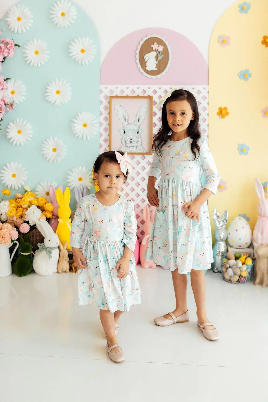 Bunny Dreams 3/4 Sleeve Pocket Twirl Dress - Mila & Rose ® - Flyclothing LLC