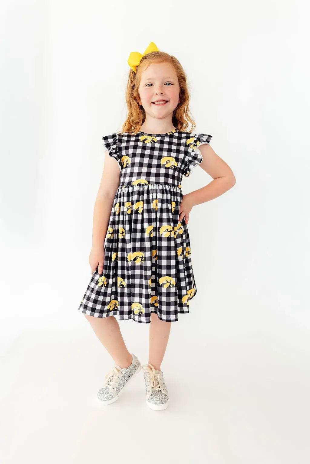 Iowa Plaid Tigerhawk Flutter Twirl Dress - Mila & Rose ® - Flyclothing LLC