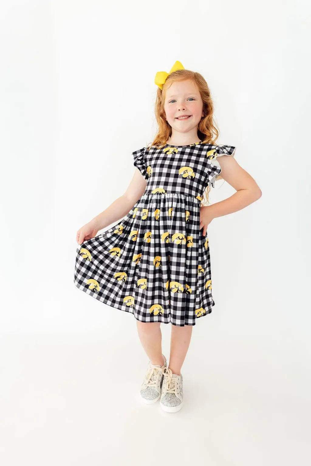 Iowa Plaid Tigerhawk Flutter Twirl Dress - Mila & Rose ® - Flyclothing LLC
