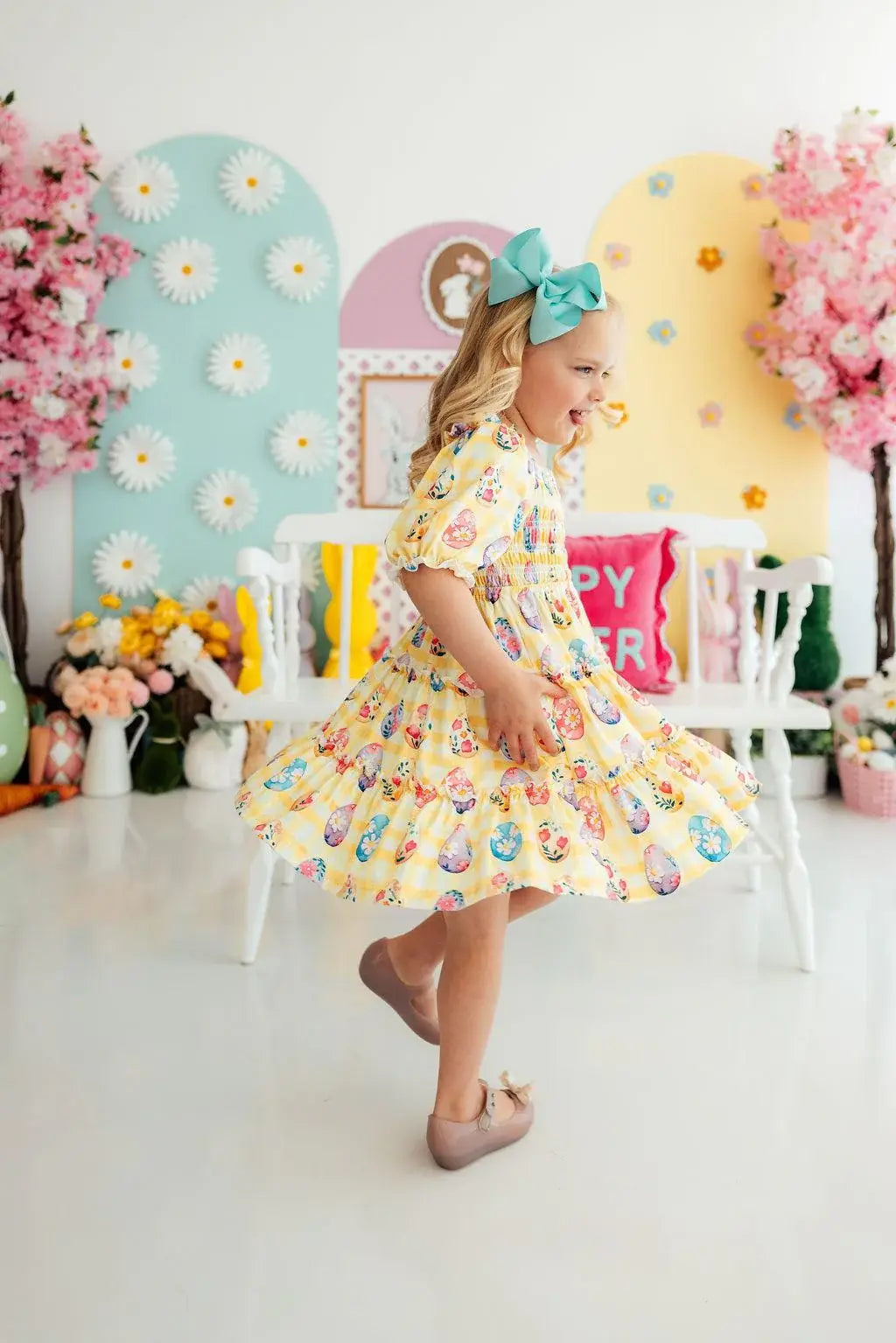 Easter Picnic Smocked Ruffle Dress - Mila & Rose ® - Flyclothing LLC