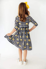 Iowa Plaid Tigerhawk 3/4 Sleeve Pocket Twirl Dress - Mila & Rose ® - Flyclothing LLC