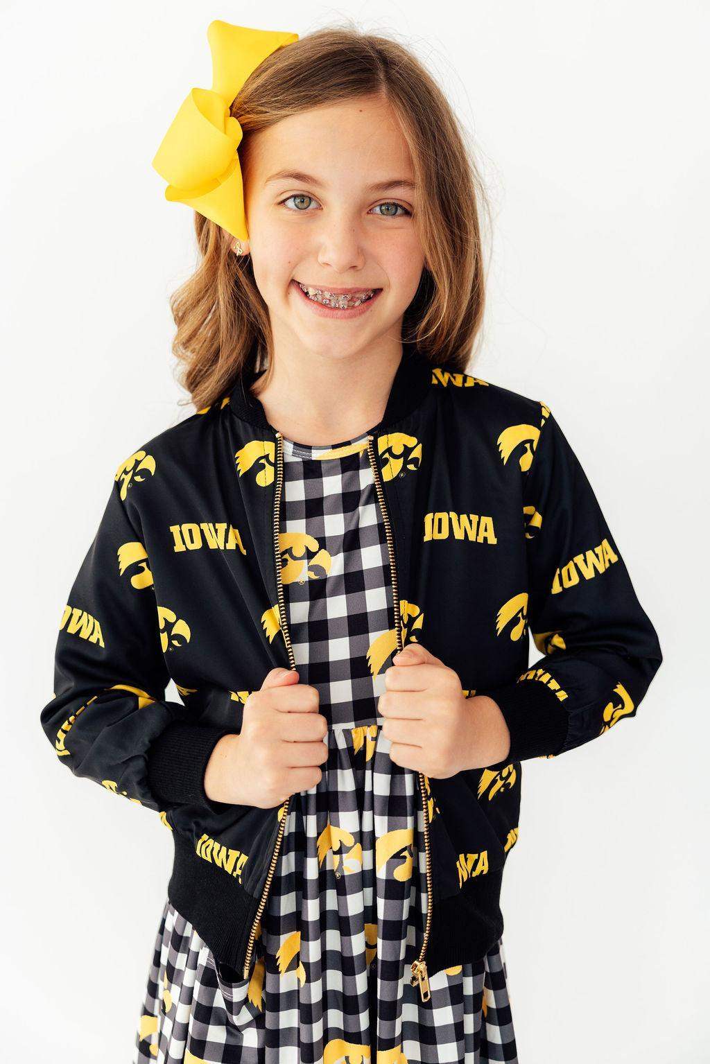 Iowa Plaid Tigerhawk 3/4 Sleeve Pocket Twirl Dress - Mila & Rose ® - Flyclothing LLC
