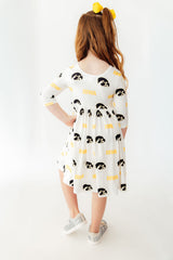 Iowa White Tigerhawk 3/4 Sleeve Pocket Twirl Dress - Mila & Rose ® - Flyclothing LLC