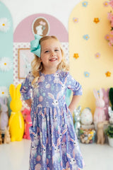 Beautiful Bunnies 3/4 Sleeve Pocket Twirl Dress - Mila & Rose ® - Flyclothing LLC
