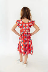 Nebraska Plaid Herbie Husker Flutter Twirl Dress - Mila & Rose ® - Flyclothing LLC