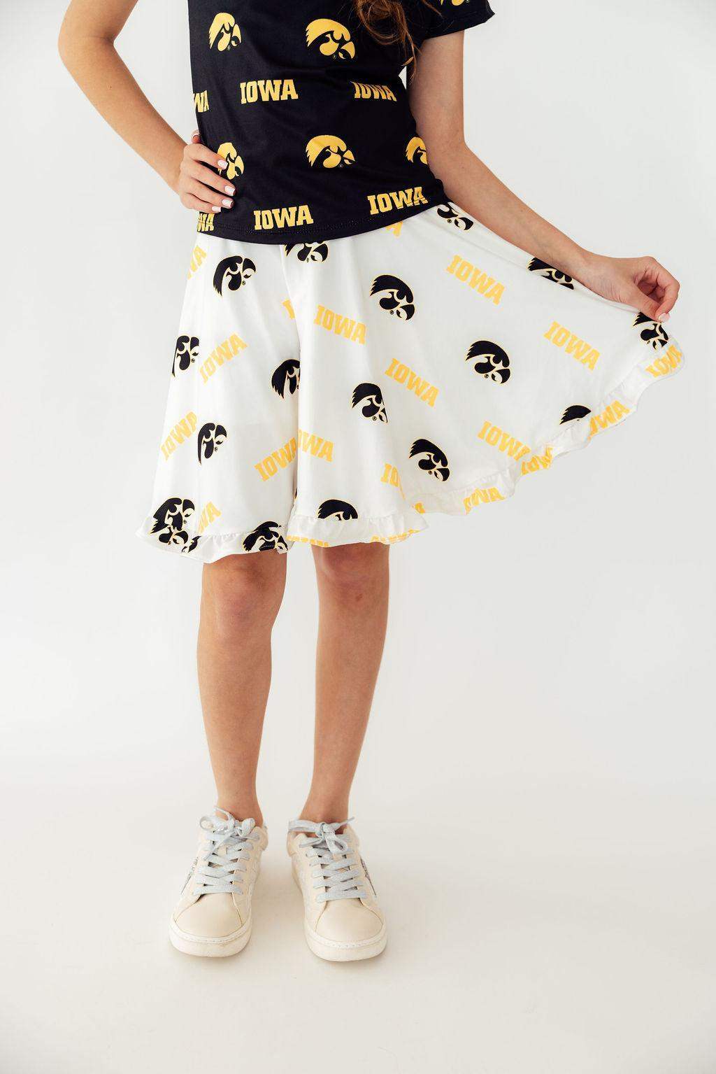 Iowa White Tigerhawk Twirl Skort - Mila & Rose ® - Flyclothing LLC