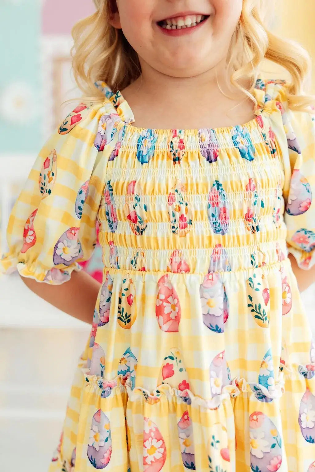 Easter Picnic Smocked Ruffle Dress - Mila & Rose ® - Flyclothing LLC