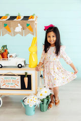 Carrot Cutie 3/4 Sleeve Ruffle Twirl Dress - Mila & Rose ® - Flyclothing LLC