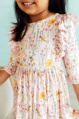Carrot Cutie 3/4 Sleeve Ruffle Twirl Dress - Mila & Rose ® - Flyclothing LLC