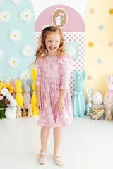 Little Bow Peeps 3/4 Sleeve Ruffle Twirl Dress - Mila & Rose ® - Flyclothing LLC