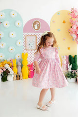 Little Bow Peeps 3/4 Sleeve Ruffle Twirl Dress - Mila & Rose ® - Flyclothing LLC