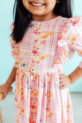 Daisy Ducklings 3/4 Sleeve Ruffle Twirl Dress - Mila & Rose ® - Flyclothing LLC