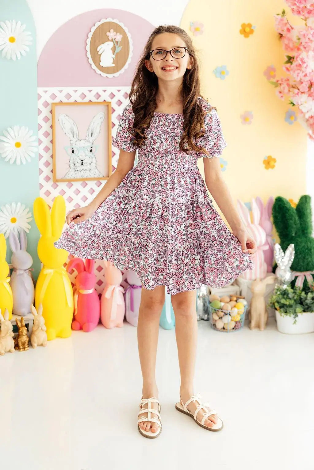 Lovely Lavender Smocked Ruffle Dress - Mila & Rose ® - Flyclothing LLC