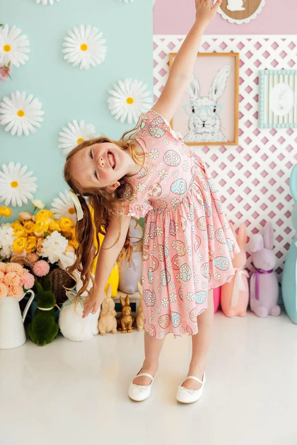 Easter Egg Hunt Flutter Sleeve Twirl Dress - Mila & Rose ® - Flyclothing LLC