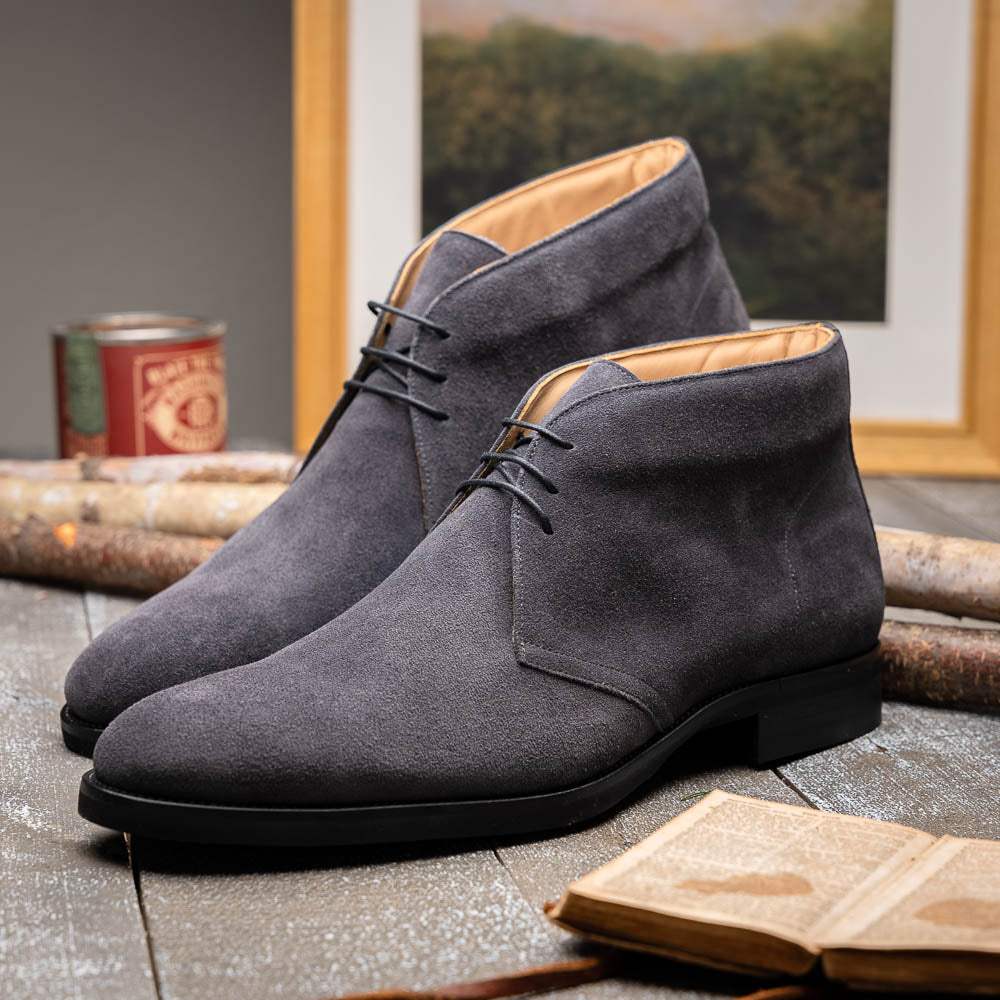 46-592-GRY MARCO Suede Calfskin Chukka Boot Grey - Zelli Italia - Flyclothing LLC