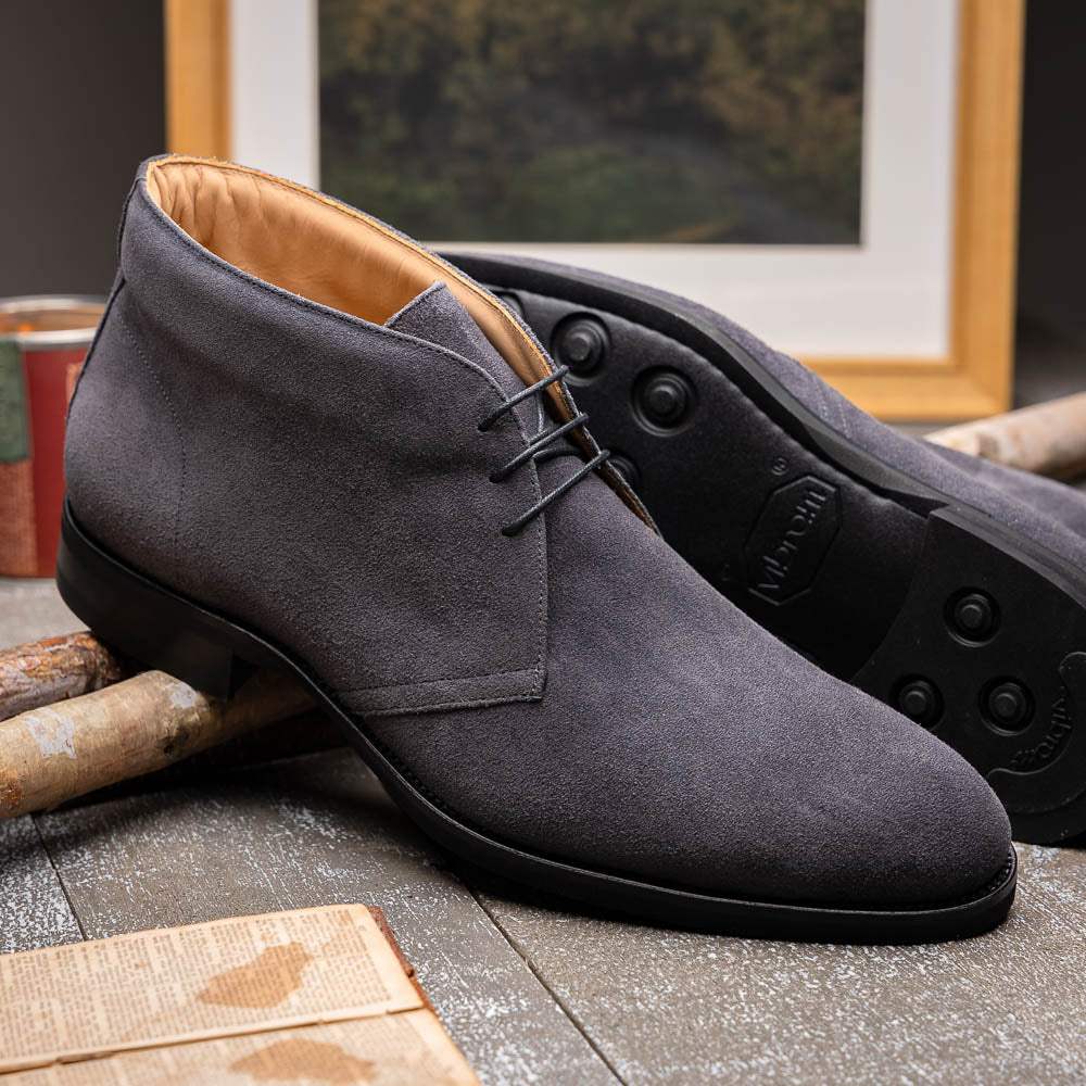 46-592-GRY MARCO Suede Calfskin Chukka Boot Grey - Zelli Italia - Flyclothing LLC