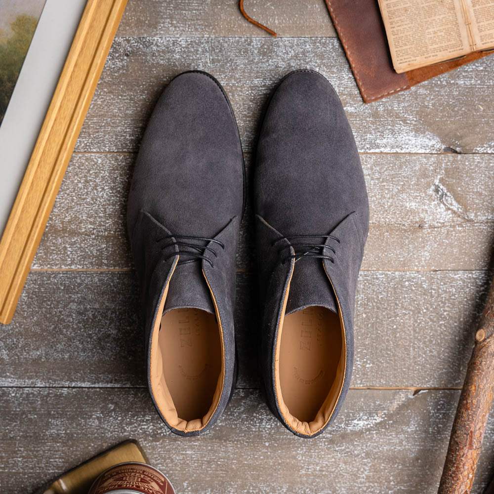 46-592-GRY MARCO Suede Calfskin Chukka Boot Grey - Zelli Italia - Flyclothing LLC