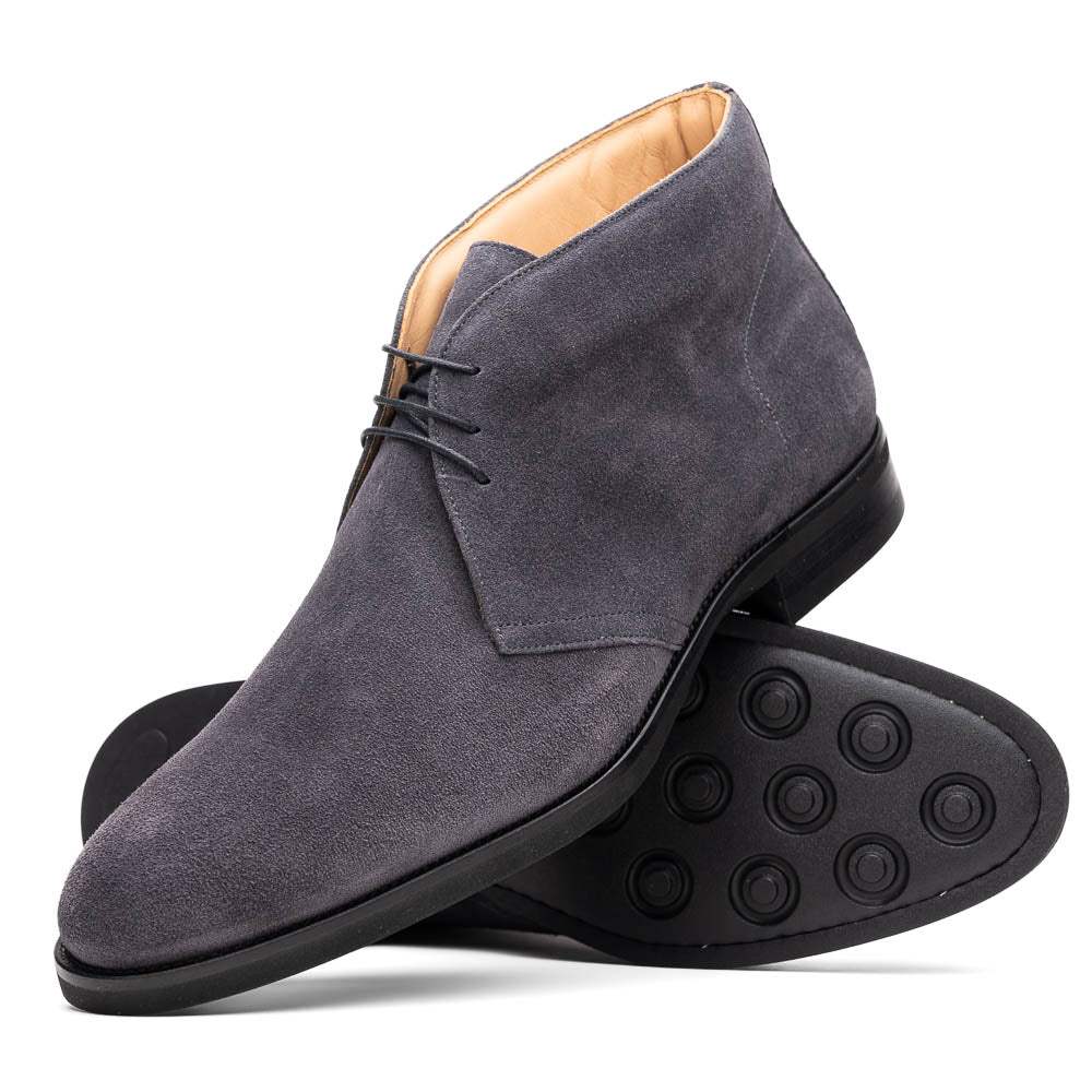 46-592-GRY MARCO Suede Calfskin Chukka Boot Grey - Zelli Italia - Flyclothing LLC