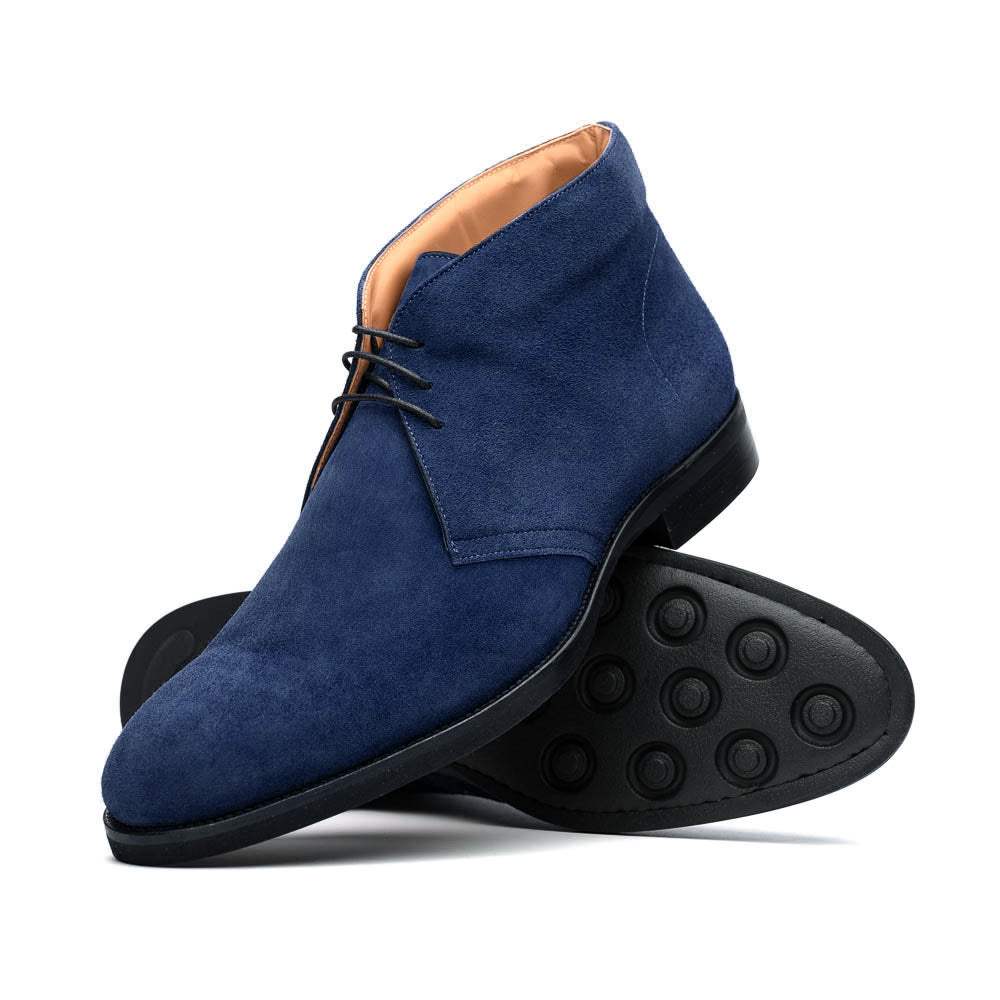 46-592-NVY MARCO Suede Calfskin Chukka Boot, Navy - Zelli Italia - Flyclothing LLC