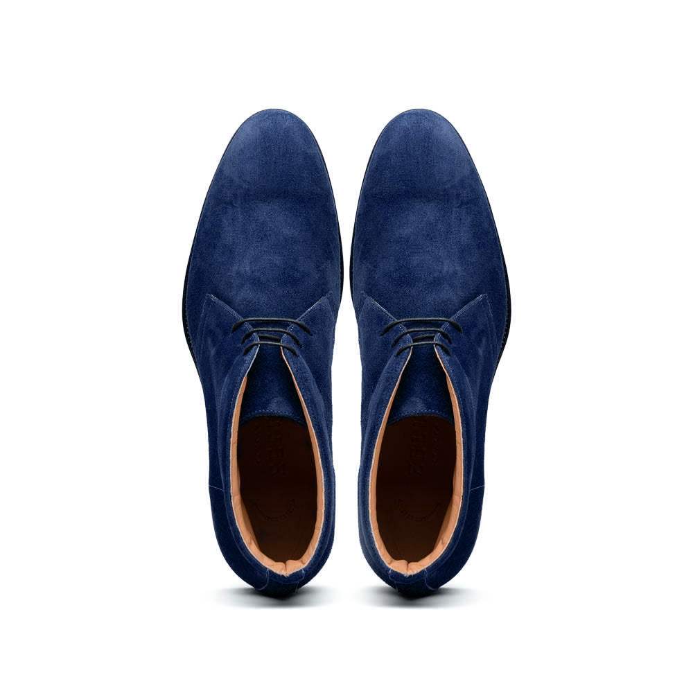 46-592-NVY MARCO Suede Calfskin Chukka Boot, Navy - Zelli Italia - Flyclothing LLC