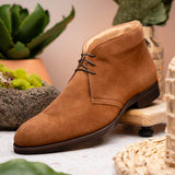 46-592-TOB MARCO Suede Calfskin Chukka Boot, Tobacco - Zelli Italia - Flyclothing LLC