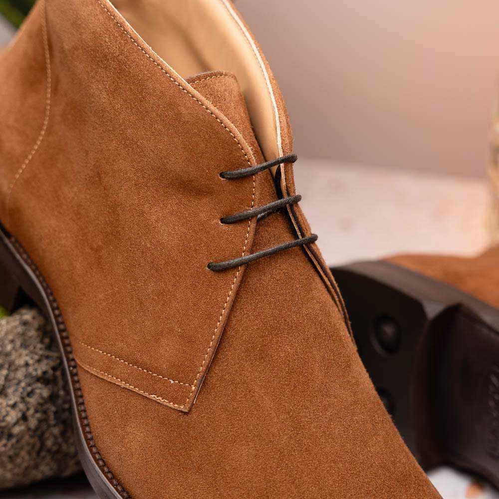46-592-TOB MARCO Suede Calfskin Chukka Boot, Tobacco - Zelli Italia - Flyclothing LLC