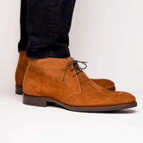 46-592-TOB MARCO Suede Calfskin Chukka Boot, Tobacco - Zelli Italia - Flyclothing LLC