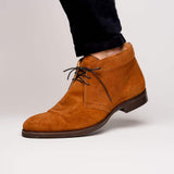 46-592-TOB MARCO Suede Calfskin Chukka Boot, Tobacco - Zelli Italia - Flyclothing LLC