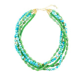 Margarita Mixed Lime Green and Blue Toursade Necklace - Barse Jewelry - Flyclothing LLC