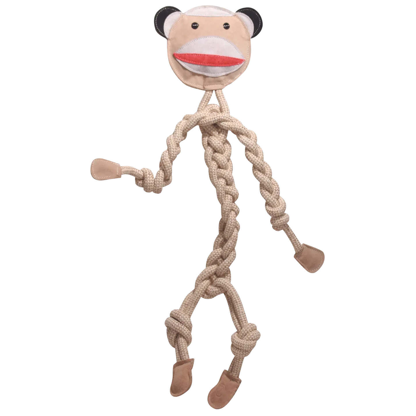 Stuey Sock Monkey Natural Rope Knottie® Dog Toy, Large (9mm rope diameter) - HuggleHounds - Flyclothing LLC