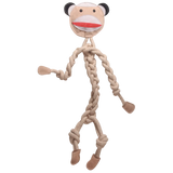 Stuey Sock Monkey Natural Rope Knottie® Dog Toy, Large (9mm rope diameter) - HuggleHounds - Flyclothing LLC