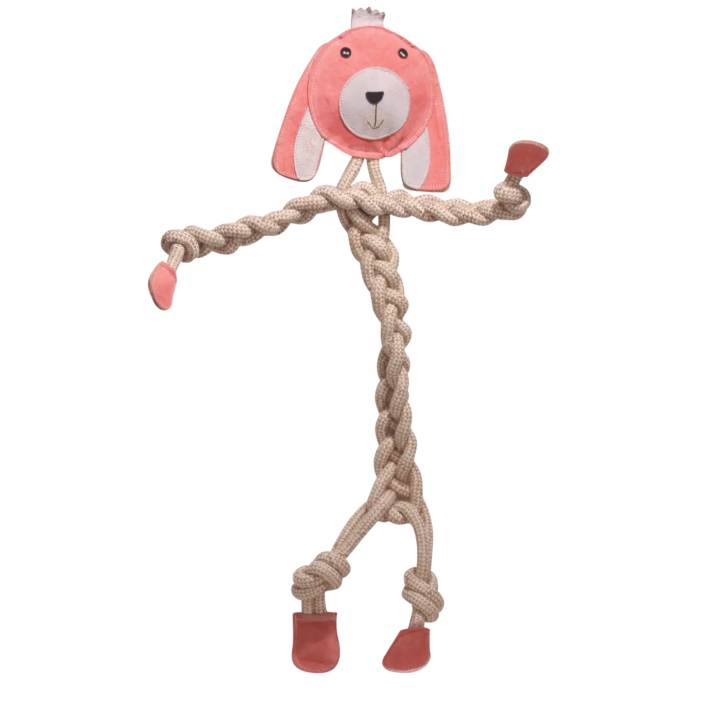 Bitsy Bunny Natural Rope Knottie® Dog Toy, Large (9mm rope diameter) - HuggleHounds - Flyclothing LLC