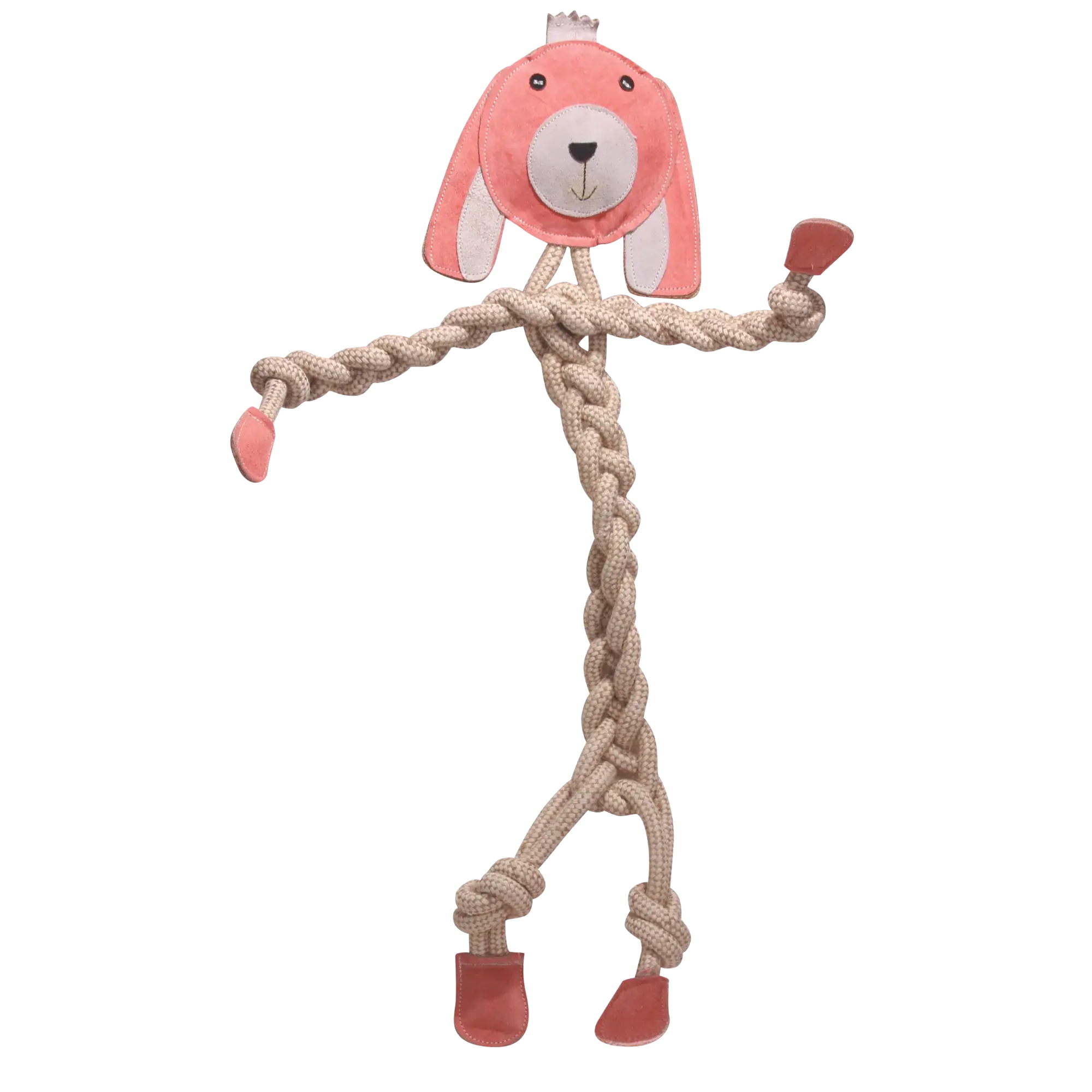 Bitsy Bunny Natural Rope Knottie® Dog Toy, Large (9mm rope diameter) - HuggleHounds - Flyclothing LLC