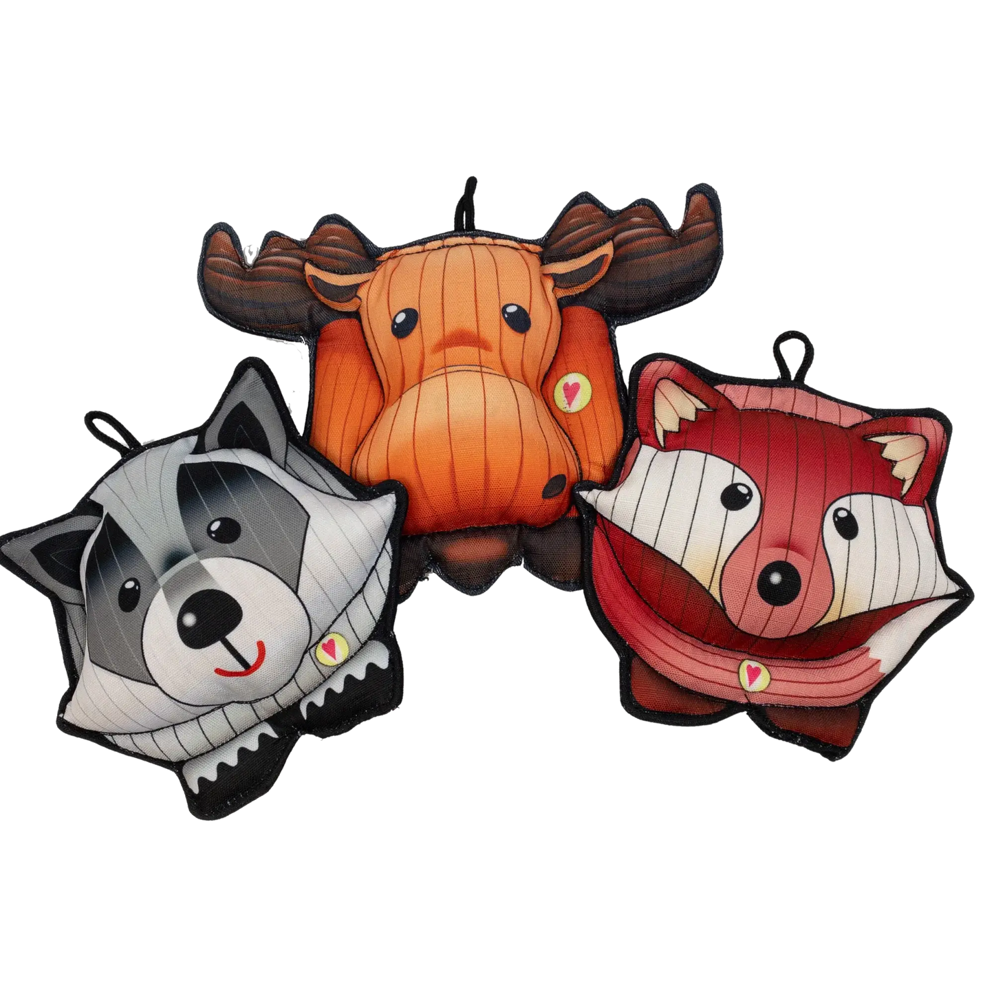 HuggleTuff™ Puffies Woodland Friends Plush Dog Toys, 3 Pack - HuggleHounds - Flyclothing LLC