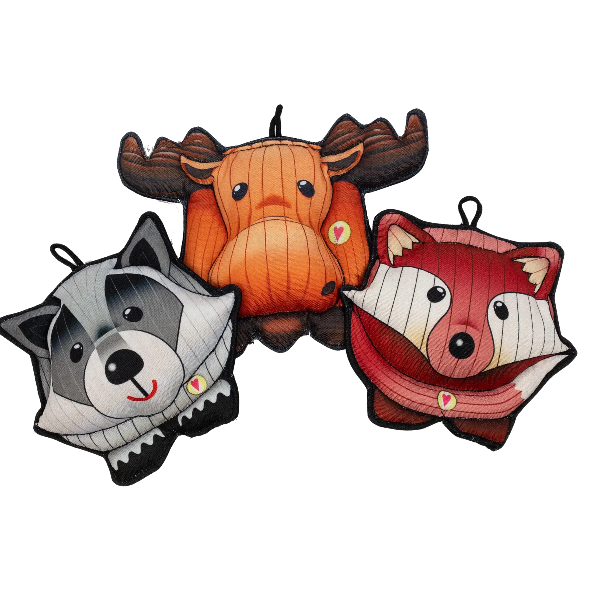 HuggleTuff™ Puffies Woodland Friends Plush Dog Toys, 3 Pack - HuggleHounds - Flyclothing LLC