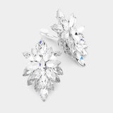 Marquise Crystal Cluster Clip on Evening Earrings - Madeline Love - Flyclothing LLC