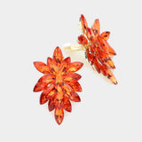 Marquise Crystal Cluster Clip on Evening Earrings - Madeline Love - Flyclothing LLC