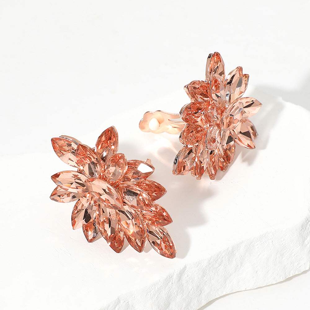 Marquise Crystal Cluster Clip on Evening Earrings - Madeline Love - Flyclothing LLC