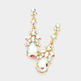 Marquise Crystal Teardrop Accented Evening Earrings - Madeline Love - Flyclothing LLC