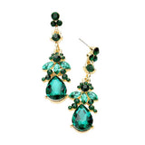 Marquise Crystal Teardrop Accented Evening Earrings - Madeline Love - Flyclothing LLC