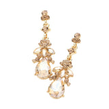 Marquise Crystal Teardrop Accented Evening Earrings - Madeline Love - Flyclothing LLC
